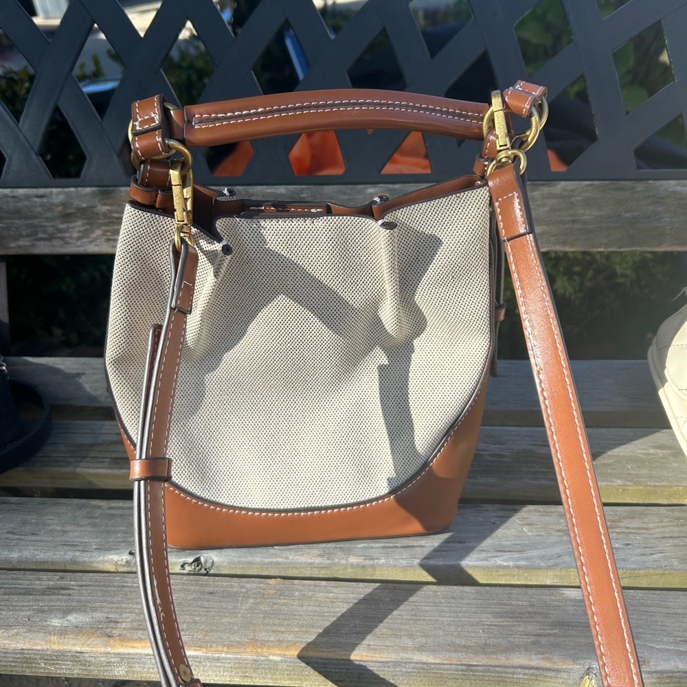 Elegant Brown and Cream Women's Bag